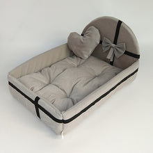 Load image into Gallery viewer, Cute Plush Cushion Pet Nest With Mat Warm Small medium Pet Removable Bed Cat Dog Kennel
