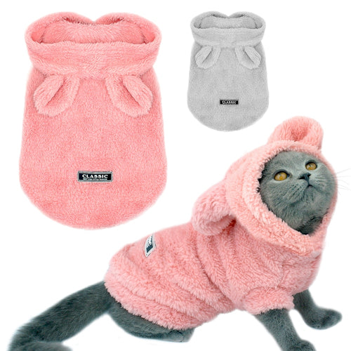 Warm Cat Clothes Winter Puppy Jacket For Small Medium Dogs Cats Costume Pink S-2XL