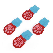 Load image into Gallery viewer, 4 pcs/set Indoor Pet Socks Soft Quality Cotton Warm Antiskid Paws Dirts Away Easy Washing